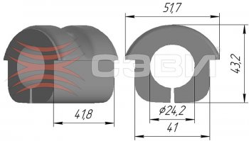 Подушка (втулка) переднего стабилизатора СЭВИ-Эксперт ГАЗ ГАЗель 2705 1-ый рестайлинг цельнометаллический фургон (2003-2010)