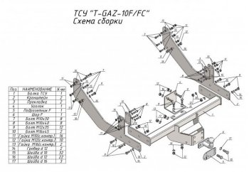 11 999 р. Фаркоп Лидер Плюс (съемный шаром, удлиненная база)  ГАЗ ГАЗель Next  A21,A22, С41, С42 (2013-2025)  шасси (Шар тип FC)  с доставкой в г. Тамбов. Увеличить фотографию 2