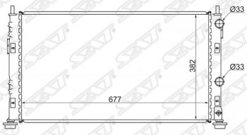 Радиатор двигателя SAT (пластинчатый, 2.0 / 2.4 / 2.7, МКПП/АКПП) Dodge Stratus (2000-2004)