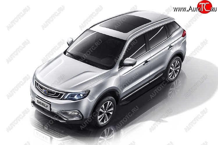 13 349 р. Пороги алюминиевые Slitkoff Geely Atlas Pro NL3 (2019-2025) (Optima Black )  с доставкой в г. Тамбов