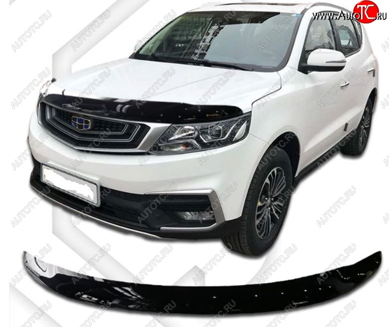 2 299 р. Дефлектор капота CA-Plastiс  Geely Emgrand X7 (2019-2021) 2-ой рестайлинг (Classic черный, Без надписи)  с доставкой в г. Тамбов