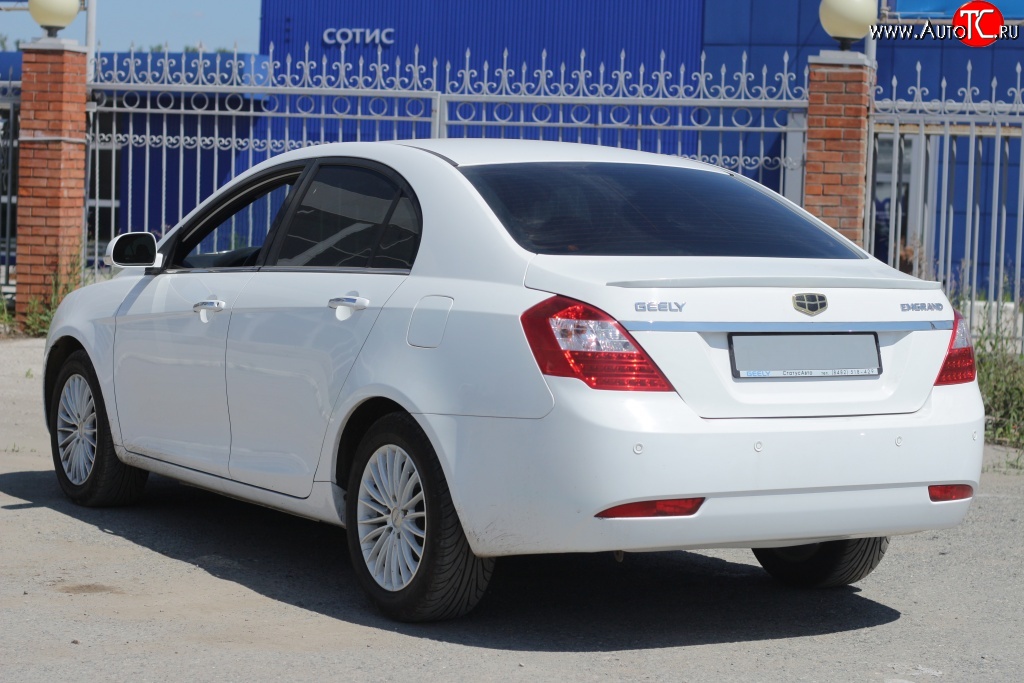 2 599 р. Лип спойлер Кураж  Geely Emgrand EC7 (2009-2016) седан дорестайлинг (Неокрашенный)  с доставкой в г. Тамбов