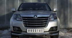 Защита переднего бампера (Ø63 мм волна, нержавейка) Russtal Great Wall Hover H3  рестайлинг (2014-2016)