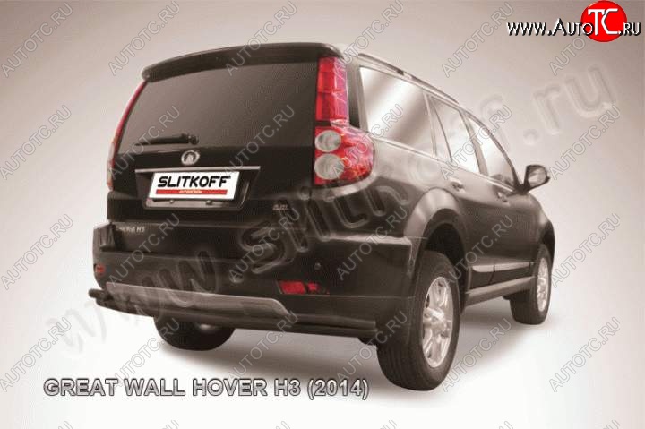 7 999 р. Защита заднего бампера Slitkoff (труба d57/d42)  Great Wall Hover H3 (2014-2016)  рестайлинг (Цвет: серебристый)  с доставкой в г. Тамбов