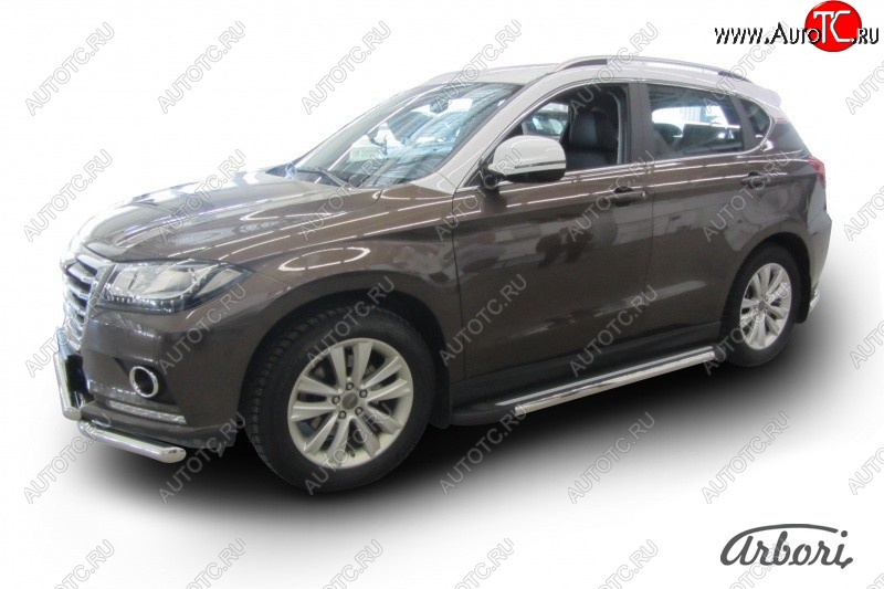 12 509 р. Порожки для ног Arbori Luxe Black Haval H2 (2014-2021)  с доставкой в г. Тамбов