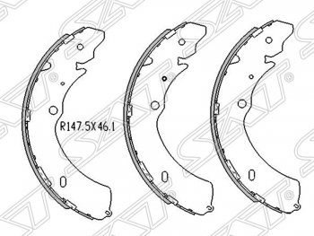Колодки тормозные SAT (задние) Great Wall (Грейт) Hover H5 (Ховер) (2010-2017), Isuzu (Исузу) D-Max (Д) ( RA,RC SingleCab,  RA,RC ExtendedCab,  RA,RC DoubleCab) (2002-2012)