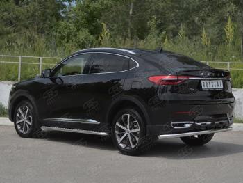 11 199 р. Защита заднего бампера (Ø63 мм, нержавейка) SLITKOFF  Haval F7x (2019-2022)  дорестайлинг  с доставкой в г. Тамбов. Увеличить фотографию 3