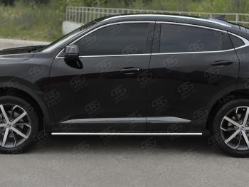 23 749 р. Защита порогов (Ø75x42 мм, с проступью) Russtal Haval F7x  дорестайлинг (2019-2022) (полированная нержавейка)  с доставкой в г. Тамбов. Увеличить фотографию 2