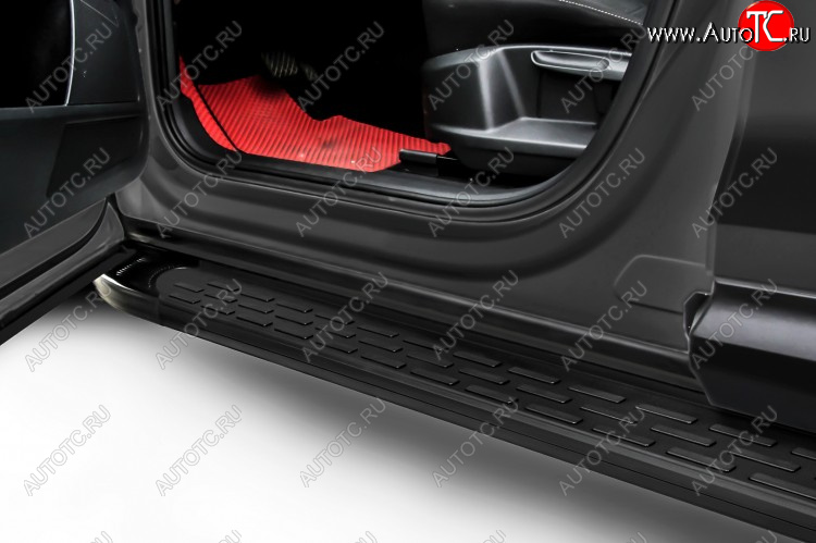 17 399 р. Пороги алюминиевые Slitkoff Premium  Haval F7x (2019-2022)  дорестайлинг (Black)  с доставкой в г. Тамбов