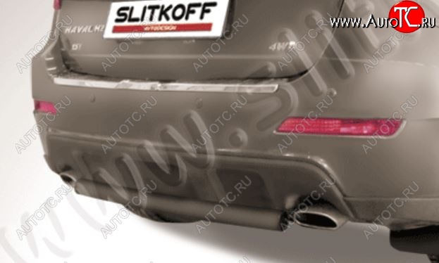 5 249 р. Защита заднего бампера Slitkoff (d57, короткая)  Haval H2 (2014-2021) (Сталь с полимерным покрытием. Цвет: чёрный)  с доставкой в г. Тамбов