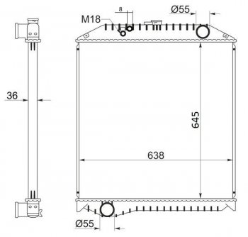 15 299 р. Радиатор двигателя SAT (пластинчатый, МКПП, J08C FD1 / FE1 / GD1 / NISSAN DIESEL / UD) Hino Ranger 4 (1989-2001)  с доставкой в г. Тамбов. Увеличить фотографию 1