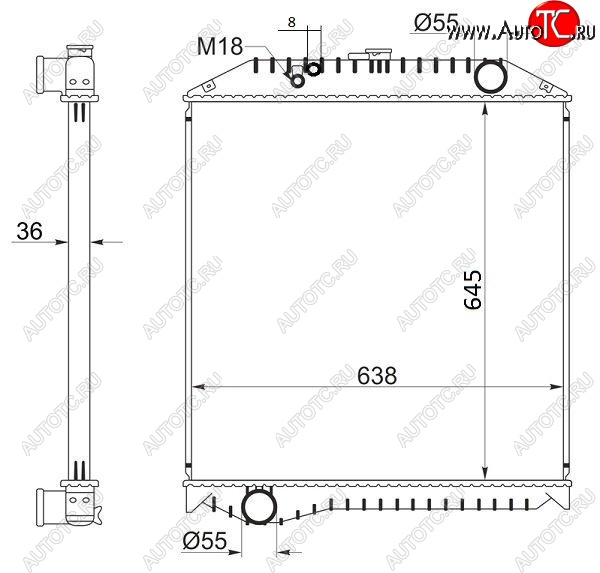 15 299 р. Радиатор двигателя SAT (пластинчатый, МКПП, J08C FD1 / FE1 / GD1 / NISSAN DIESEL / UD) Hino Ranger 4 (1989-2001)  с доставкой в г. Тамбов