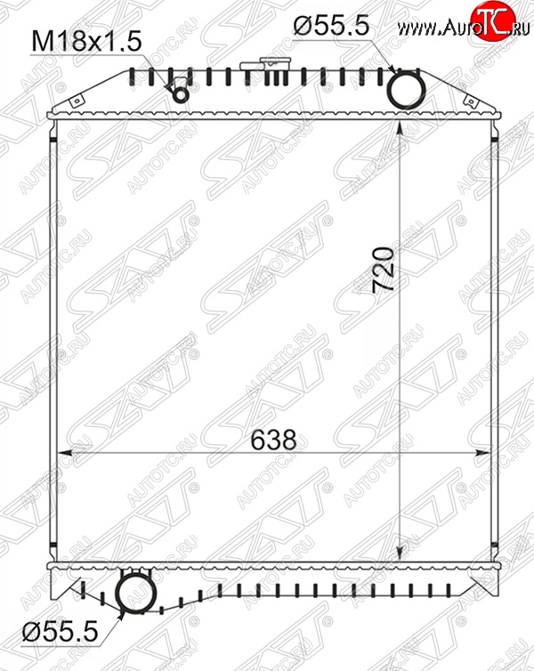 16 699 р. Радиатор двигателя SAT (пластинчатый, МКПП)  Hino 500 - Ranger  5  с доставкой в г. Тамбов