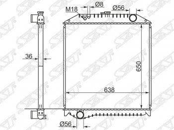 Радиатор двигателя SAT (пластинчатый, J08C, МКПП) Hino Ranger 4 (1989-2001)