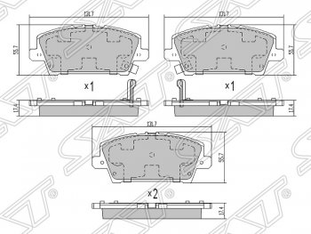 1 039 р. Колодки тормозные передние SAT Honda Civic FK,FN хэтчбэк 5 дв. дорестайлинг (2005-2008)  с доставкой в г. Тамбов. Увеличить фотографию 1