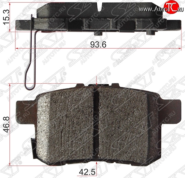 719 р. Колодки тормозные SAT (задние)  Honda Accord  CU (2008-2013) седан дорестайлинг, седан рестайлинг  с доставкой в г. Тамбов