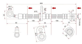 859 р. Тормозной шланг SAT (правый)  Honda Avancier - Odyssey ( 1,  2)  с доставкой в г. Тамбов. Увеличить фотографию 1