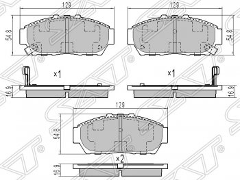 1 179 р. Колодки тормозные передние SAT  Honda Integra  DB6,DB7,DB8,DB9 (1993-1995) седан дорестайлинг  с доставкой в г. Тамбов. Увеличить фотографию 1