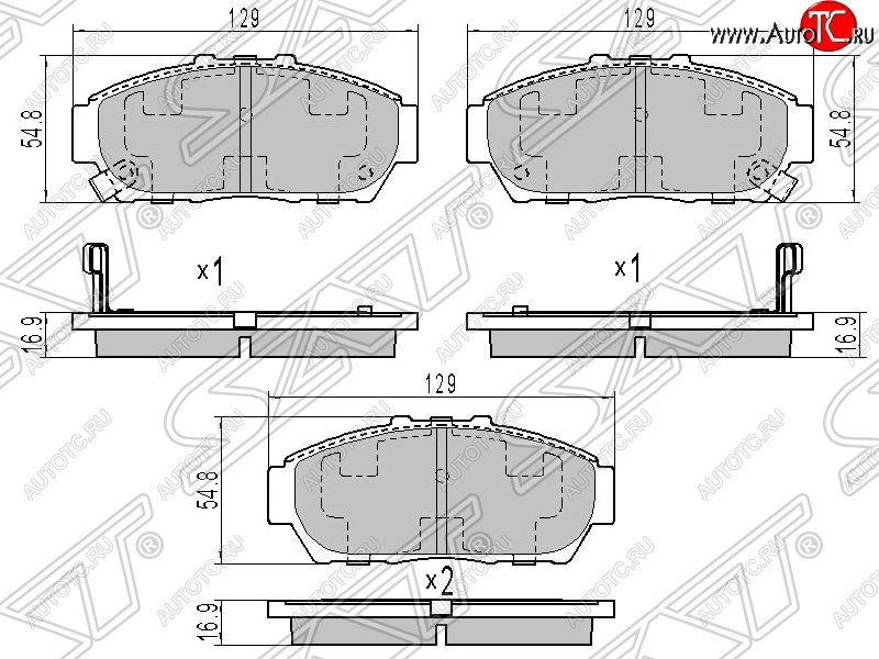 1 179 р. Колодки тормозные передние SAT  Honda Integra  DB6,DB7,DB8,DB9 (1993-1995) седан дорестайлинг  с доставкой в г. Тамбов