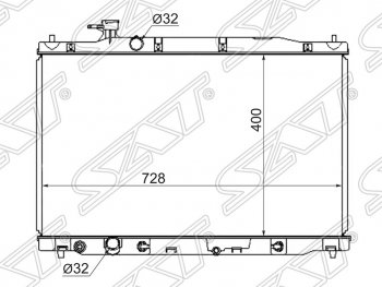 Радиатор двигателя SAT (пластинчатый, МКПП/АКПП) Honda (Хонда) CR-V (СР-В)  RE1,RE2,RE3,RE4,RE5,RE7 (2007-2012) RE1,RE2,RE3,RE4,RE5,RE7 дорестайлинг, рестайлинг