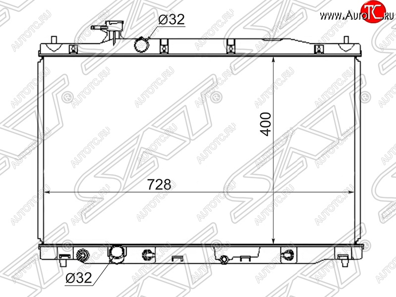 7 549 р. Радиатор двигателя SAT (пластинчатый, МКПП/АКПП)  Honda CR-V  RE1,RE2,RE3,RE4,RE5,RE7 (2007-2012) дорестайлинг, рестайлинг  с доставкой в г. Тамбов