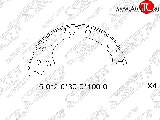 1 779 р. Колодки ручного тормоза SAT Honda CR-V RE1,RE2,RE3,RE4,RE5,RE7 дорестайлинг (2007-2010)  с доставкой в г. Тамбов