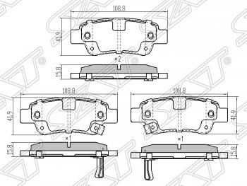 889 р. Колодки тормозные задние SAT  Honda CR-V  RE1,RE2,RE3,RE4,RE5,RE7 (2007-2012) дорестайлинг, рестайлинг  с доставкой в г. Тамбов. Увеличить фотографию 1