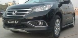 9 749 р. Накладка на передний бампер CT Honda CR-V RM1,RM3,RM4 дорестайлинг (2012-2015) (Неокрашенная)  с доставкой в г. Тамбов. Увеличить фотографию 2