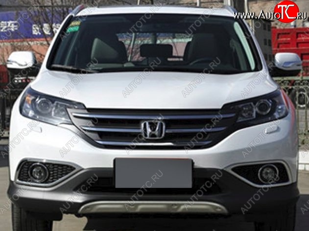 9 749 р. Накладка на передний бампер CT Honda CR-V RM1,RM3,RM4 дорестайлинг (2012-2015) (Неокрашенная)  с доставкой в г. Тамбов