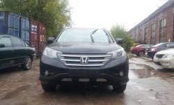 2 059 р. Сетка на бампер (2.4) Russtal (хром) Honda CR-V RM1,RM3,RM4 дорестайлинг (2012-2015)  с доставкой в г. Тамбов. Увеличить фотографию 3