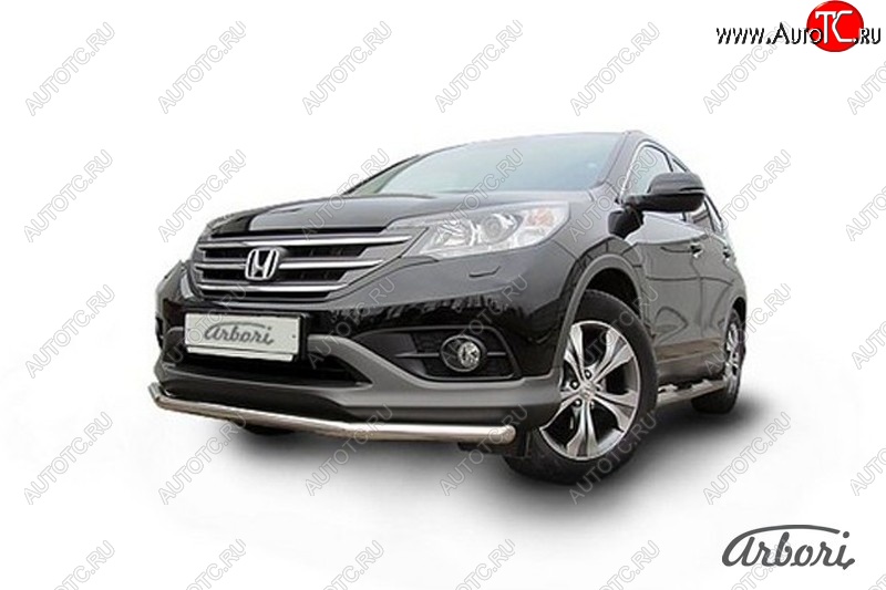 11 699 р. Защита переднего бампера Arbori (нержавейка, 1 труба d57 mm). Honda CR-V RM1,RM3,RM4 дорестайлинг (2012-2015)  с доставкой в г. Тамбов