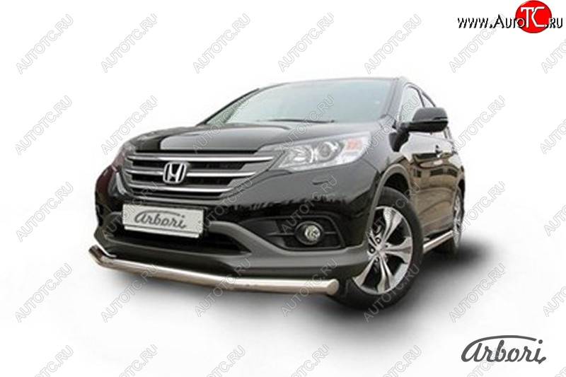 13 589 р. Защита переднего бампера Arbori (нержавейка, 1 труба d76 mm) Honda CR-V RM1,RM3,RM4 дорестайлинг (2012-2015)  с доставкой в г. Тамбов