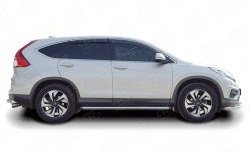 14 849 р. Защита порогов из круглой трубы диаметром 63 мм (рестайлинг) Russtal Honda CR-V RM1,RM3,RM4 дорестайлинг (2012-2015) (Защита порогов с со скосами на торцах (вариант 1))  с доставкой в г. Тамбов. Увеличить фотографию 2