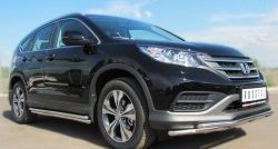 15 799 р. Защита порогов из круглой трубы диаметром 42 мм Russtal Honda CR-V RM1,RM3,RM4 дорестайлинг (2012-2015)  с доставкой в г. Тамбов. Увеличить фотографию 4