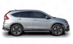 20 749 р. Широкая защита порогов Russtal Honda CR-V RM1,RM3,RM4 дорестайлинг (2012-2015) (Защита порогов с со скосами на торцах (вариант 1))  с доставкой в г. Тамбов. Увеличить фотографию 2