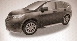 14 999 р. Алюминиевые пороги Slitkoff Optima Silver Honda CR-V RM1,RM3,RM4 дорестайлинг (2012-2015)  с доставкой в г. Тамбов. Увеличить фотографию 2