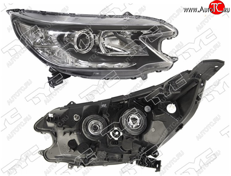 6 999 р. Правая фара передняя TYC Honda CR-V RM1,RM3,RM4 дорестайлинг (2012-2015) (Галоген, с электрокорректором)  с доставкой в г. Тамбов