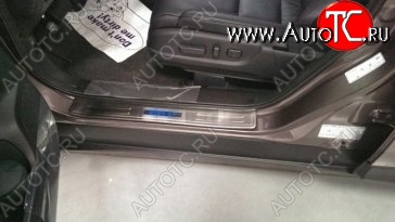 5 349 р. Накладки на порожки автомобиля СТ v2 Honda CR-V RM1,RM3,RM4 дорестайлинг (2012-2015)  с доставкой в г. Тамбов