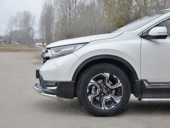 13 999 р. Защита переднего бампера (2 трубыØ42 мм, нержавейка) Russtal  Honda CR-V  RW,RT (2016-2020) дорестайлинг  с доставкой в г. Тамбов. Увеличить фотографию 3