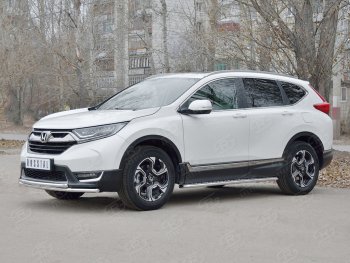 13 999 р. Защита переднего бампера (2 трубыØ42 мм, нержавейка) Russtal Honda CR-V RW,RT дорестайлинг (2016-2020)  с доставкой в г. Тамбов. Увеличить фотографию 1