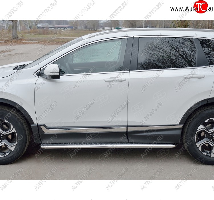 20 749 р. Широкая защита порогов с листом Russtal  Honda CR-V  RW,RT (2016-2020) дорестайлинг  с доставкой в г. Тамбов