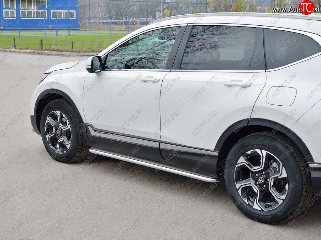 26 699 р. Широкая защита порогов Russtal v3  Honda CR-V  RW,RT (2016-2020) дорестайлинг  с доставкой в г. Тамбов