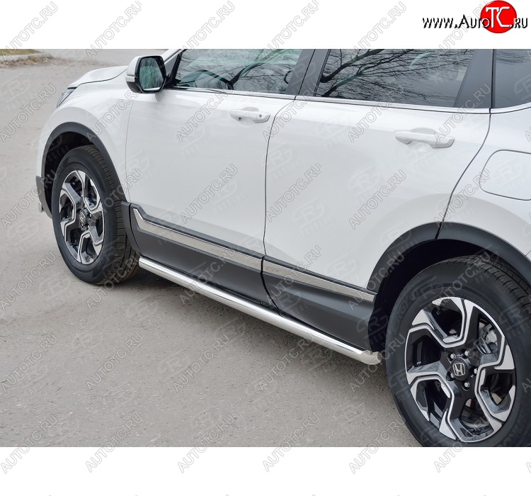 14 849 р. Защита порогов из круглой трубы диаметром 63 мм Russtal v1 Honda CR-V RW,RT дорестайлинг (2016-2020)  с доставкой в г. Тамбов