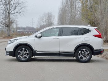 13 849 р. Защита порогов из круглой трубы диаметром 63 мм Russtal v2 Honda CR-V RW,RT дорестайлинг (2016-2020)  с доставкой в г. Тамбов. Увеличить фотографию 2