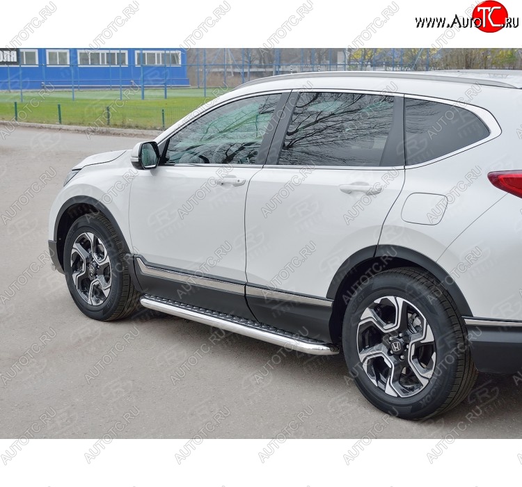 26 999 р. Широкая защита порогов из трубы диаметром 63 мм SLITKOFF v2 Honda CR-V RW,RT дорестайлинг (2016-2020)  с доставкой в г. Тамбов