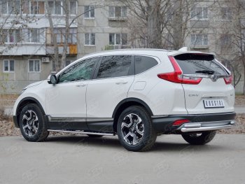 13 999 р. Защита заднего бампера (Ø63 и 42, дуги, нержавейка) Russtal Honda CR-V RW,RT дорестайлинг (2016-2020)  с доставкой в г. Тамбов. Увеличить фотографию 3