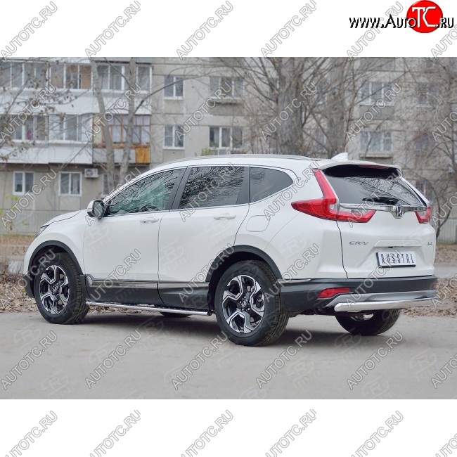 15 649 р. Защита заднего бампера (Ø75x42 мм, нержавейка) Russtal Honda CR-V RW,RT дорестайлинг (2016-2020)  с доставкой в г. Тамбов