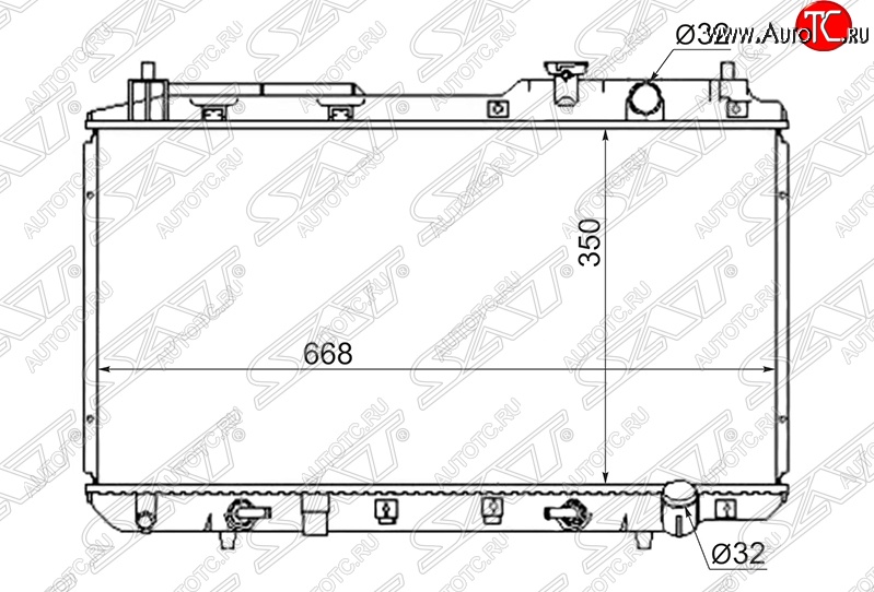 5 549 р. Радиатор двигателя SAT (пластинчатый, МКПП/АКПП, пробка радиатора R103B)  Honda CR-V  RD1,RD2,RD3 - partner  с доставкой в г. Тамбов