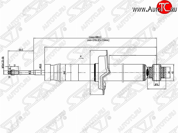 2 299 р. Амортизатор задний SAT (LH=RH)  Honda CR-V ( RD4,RD5,RD6,RD7,RD9 ,  RE1,RE2,RE3,RE4,RE5,RE7) (2001-2012) дорестайлинг, рестайлинг, дорестайлинг, рестайлинг  с доставкой в г. Тамбов