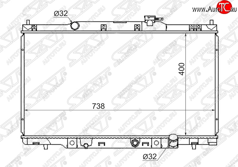 6 199 р. Радиатор двигателя SAT (пластинчатый, МКПП/АКПП)  Honda CR-V  RD4,RD5,RD6,RD7,RD9  - Element  1  с доставкой в г. Тамбов